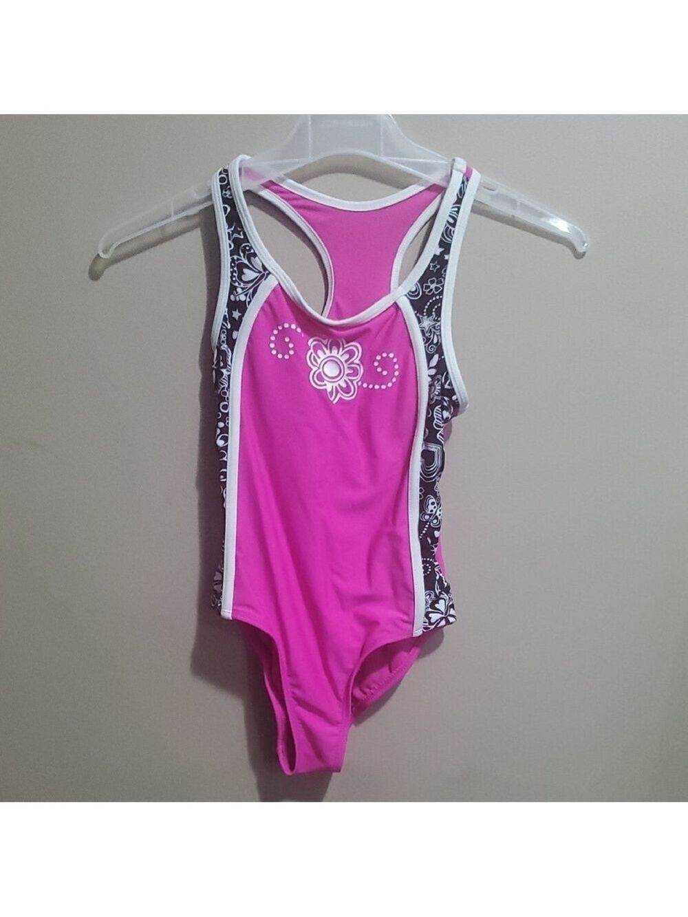 Girls Pink Floral One-Piece Swimsuit Size 5